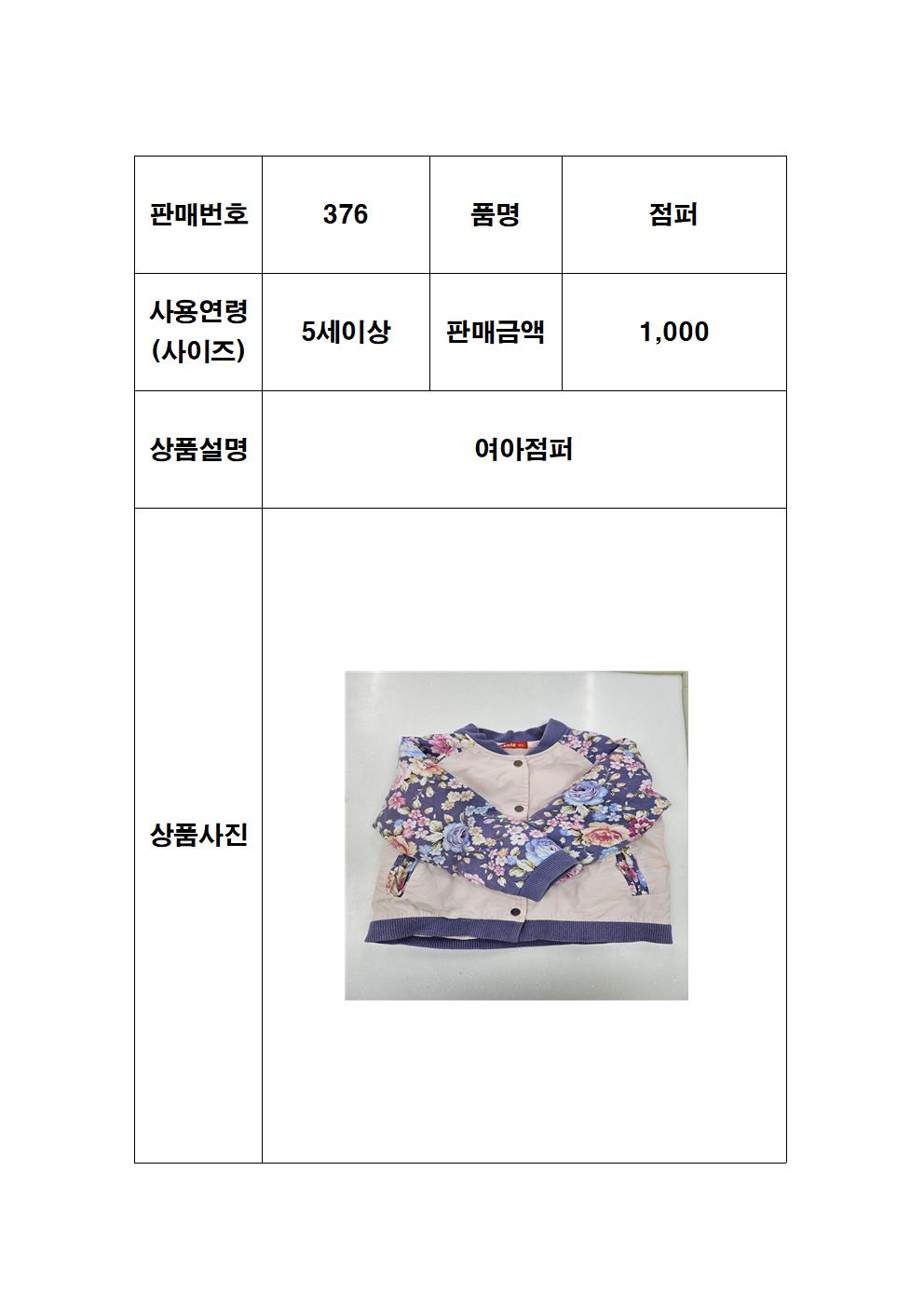 나눔376.-여아점퍼